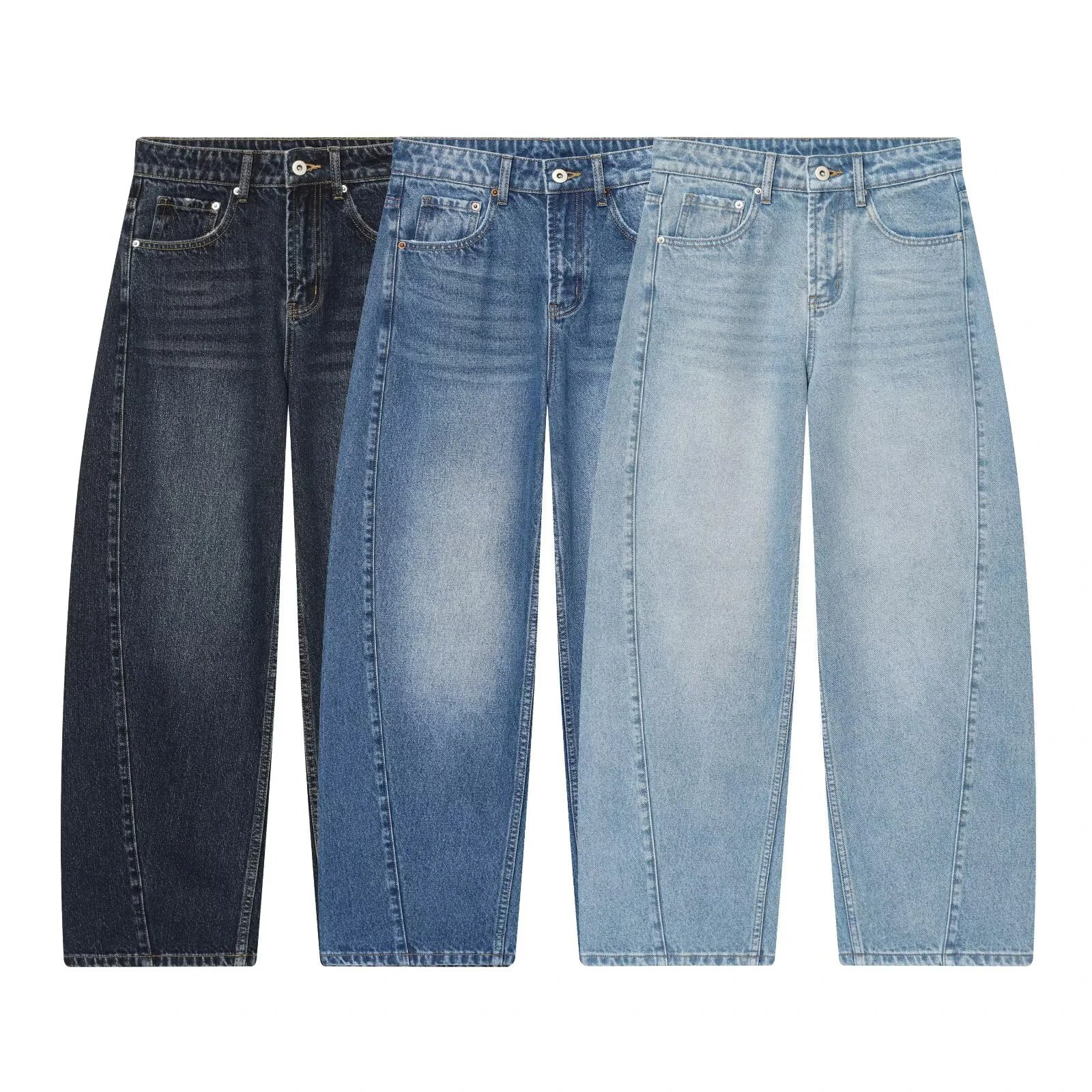 Jean Femme Taille Mi-Haute Coupe Ballon Style Américain – Loose Fit Denim Chic | Hiver 2025