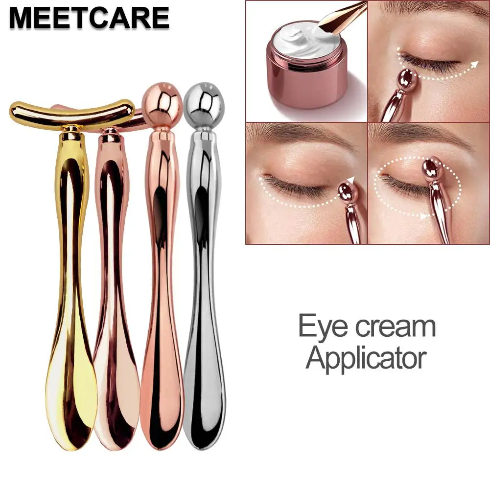 Stick Masseur Visage & Yeux 2-en-1 – Applicateur Crème Anti-Rides & Cernes | Lifting Facial | Spatule & Mini Cuillère Skincare