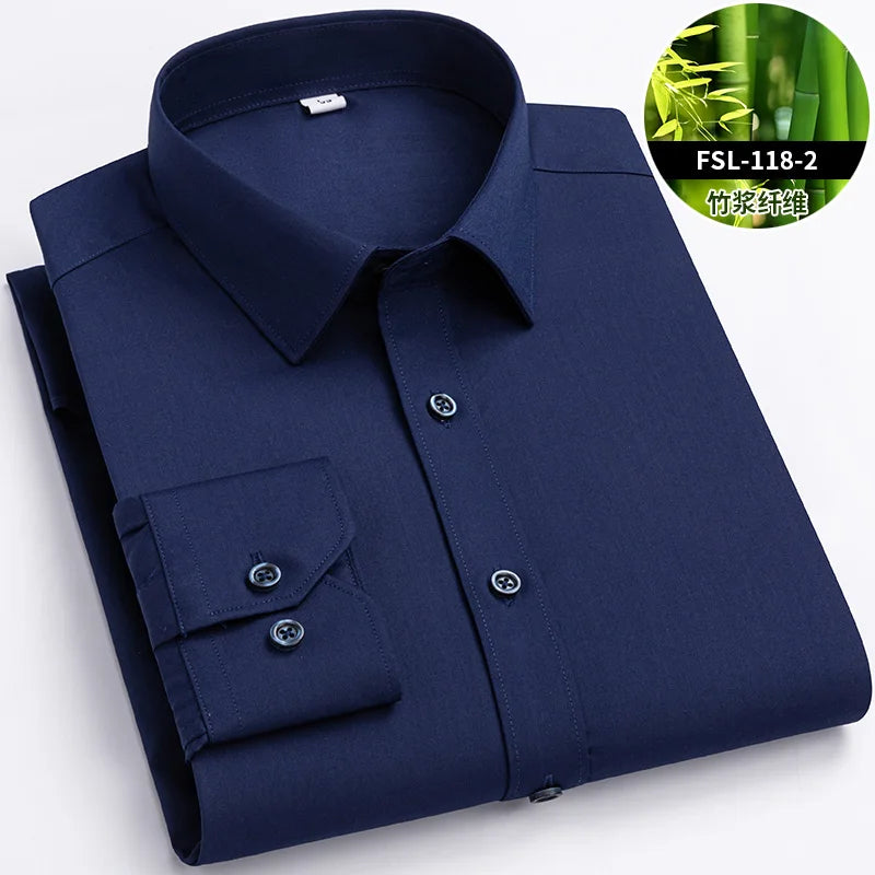 Chemise Homme Fibre de Bambou Stretch Manches Longues Anti-Froissé Sans Repassage Slim Business Casual Bureau Blanche Éco-Premium – Chemise Bambou Premium Stretch Anti-Froissé Sans Repassage Slim Business Blanche | Mode Homme Business Éco-Premium
