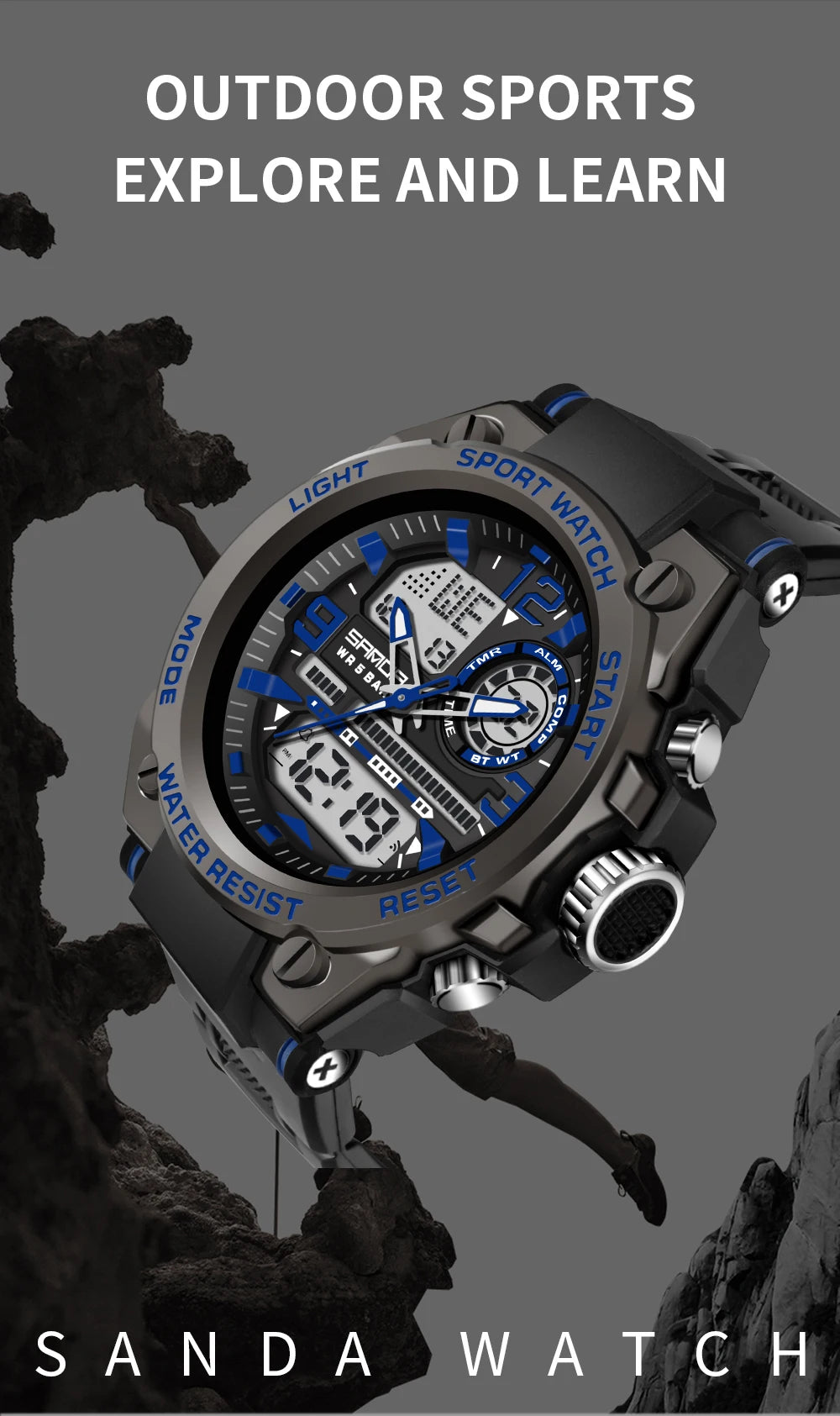 Montre Homme SANDA 6024 Militaire Sport Luxe Quartz 5ATM Étanche – Robuste & Fashion