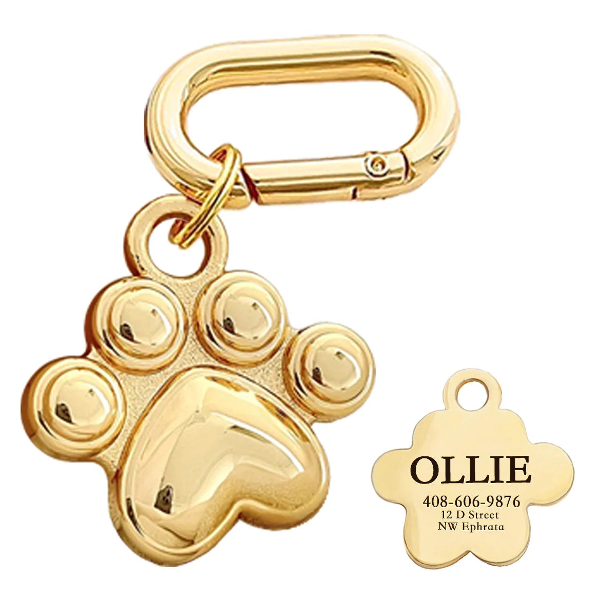 Plaque ID Personnalisée Chien & Chat Memopaw Cuivre Gravure Gratuite Anti-Perte – Médaillon Nom Collier | Accessoires Animaux