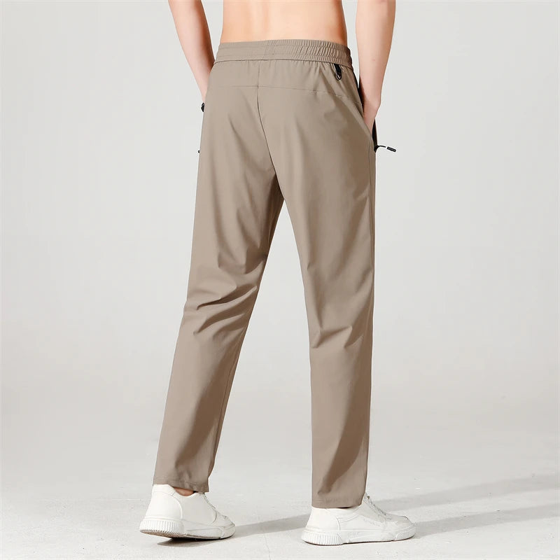 Herren Hose Eisseide Leicht Sommer – Stretch Atmungsaktiv Gerader Schnitt Loose Business Casual & Outdoor | Premium Herrenmode