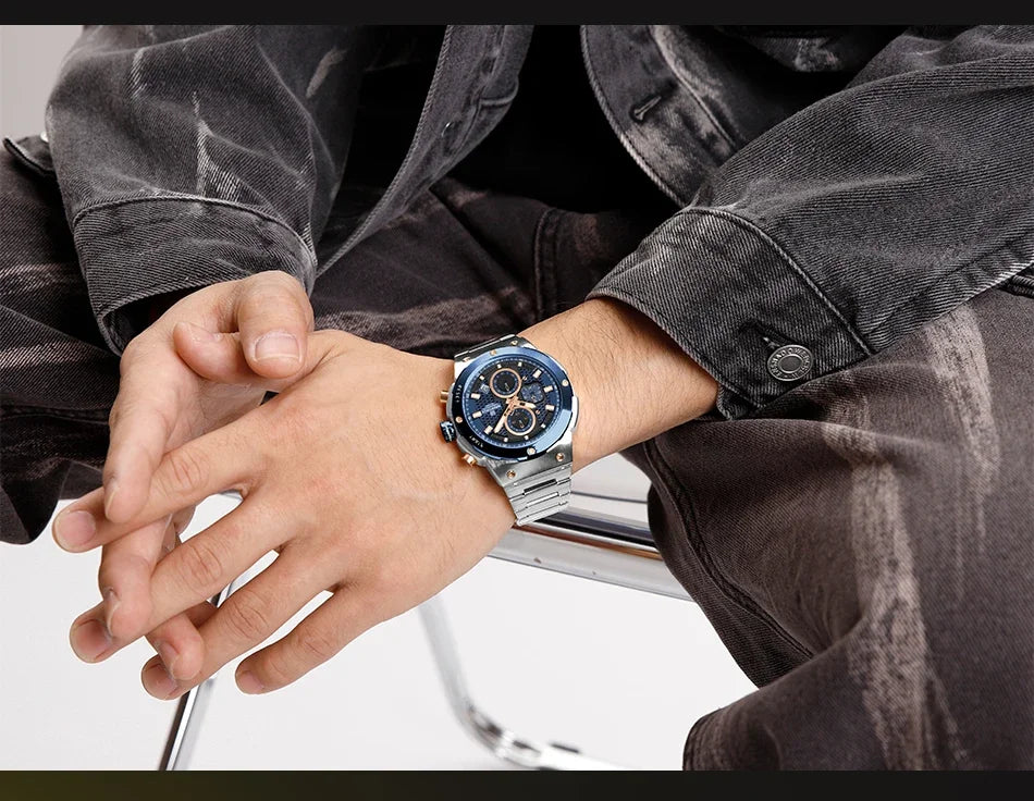 Montre Homme Chronographe Sport Luxe NAVIFORCE – Quartz Date Fashion Masculino
