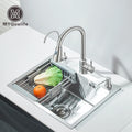 Évier Inox 55x45cm avec Robinet & Distributeur de Savon – Kit Complet Bonde + Panier | Cuisine