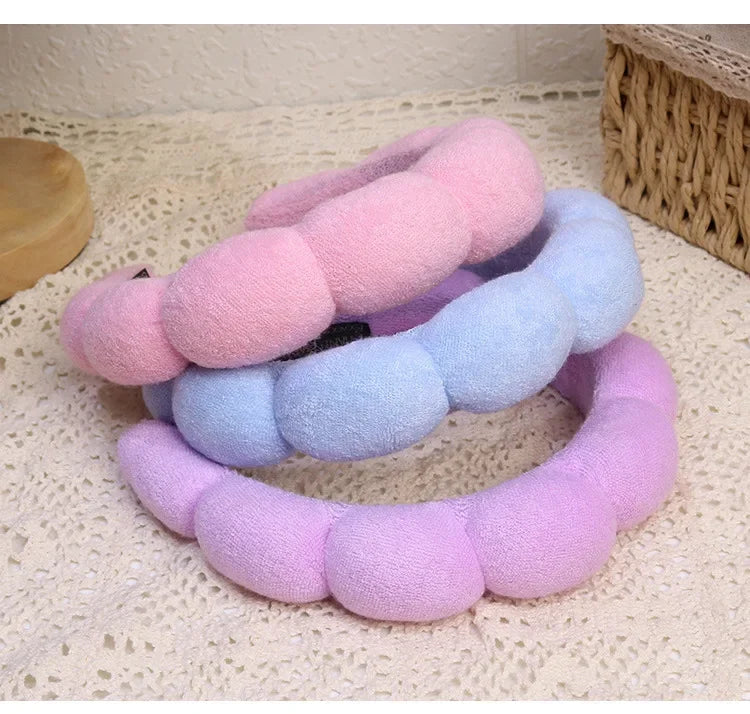 Set Bandeau Spa Gonflant & Bracelets Microfibre - Lavage Visage & Maquillage