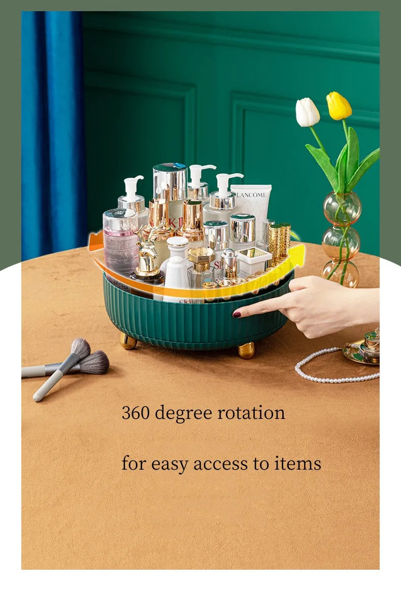Organisateur 360° Rotatif Maquillage – Parfum Rouge à Lèvres Skincare Cosmétiques Cuisine