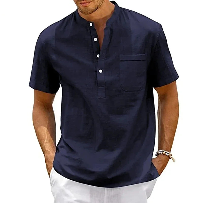 Polo Herren Slim Fit Unifarben Atmungsaktiv Geknöpft Kurzarm Lässig Sommer Bequem Kühl Elegant Zeitlos – Premium Slim Fit Polo Sommer | Premium Casual Herrenmode