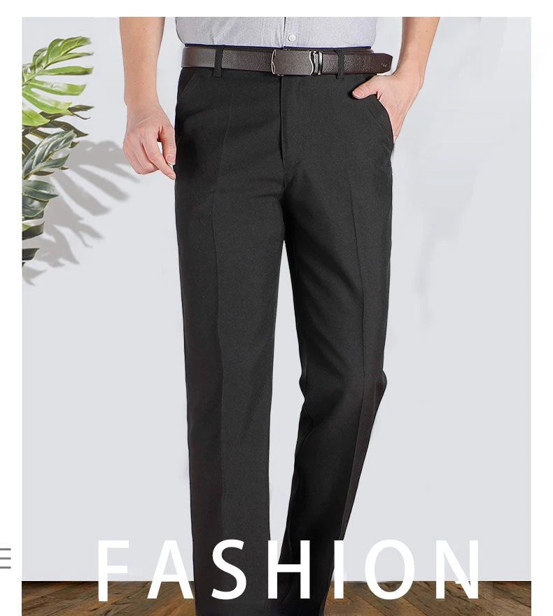 Pantalon de Costume Homme Haute Qualité Taille Haute Classique Business Casual Été Printemps Automne – Pantalon Élégant Professionnel | Mode Homme Premium