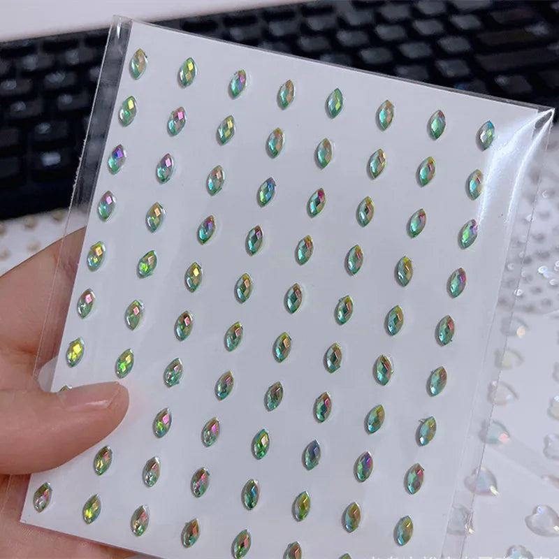 Stickers Strass Visage Jetables – Diamants Acryliques Crystal Larme & Yeux | Maquillage Scène & Festival