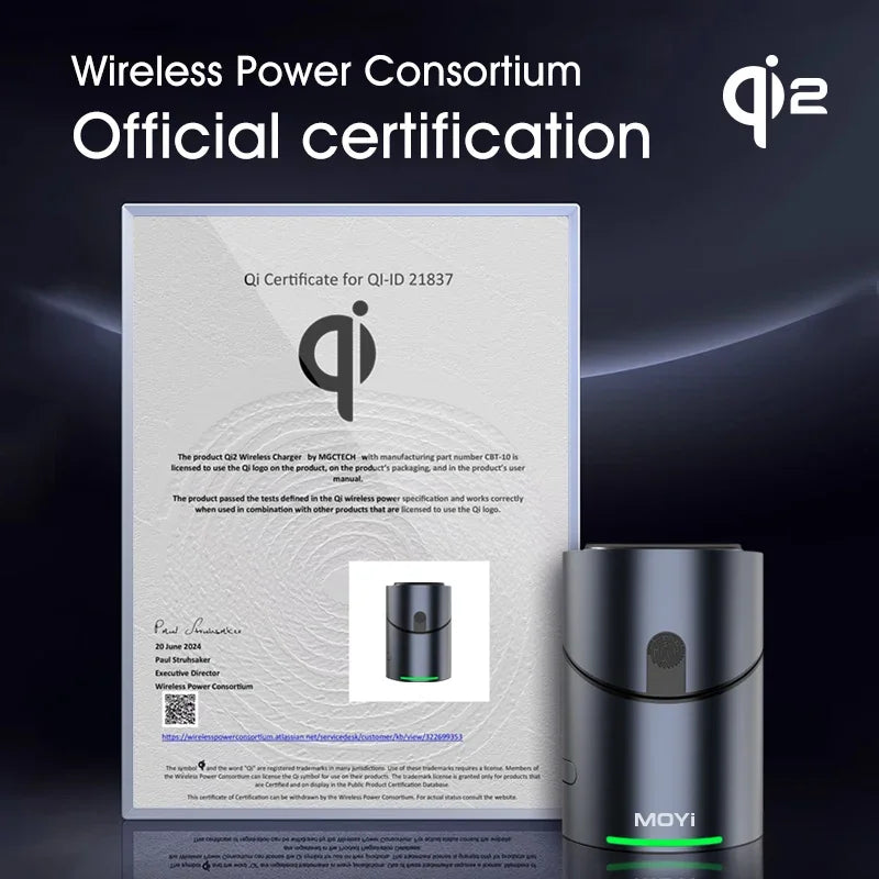 Chargeur Qi2 3-en-1 Multifonction Tactile Rotatif – iPhone 16 15 14 Pro Max iWatch Écouteurs