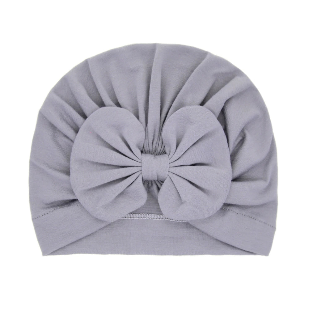 Bonnet Turban Bébé Fille Nœud Doux – Chapeau Nouveau-Né Toddler Printemps Automne