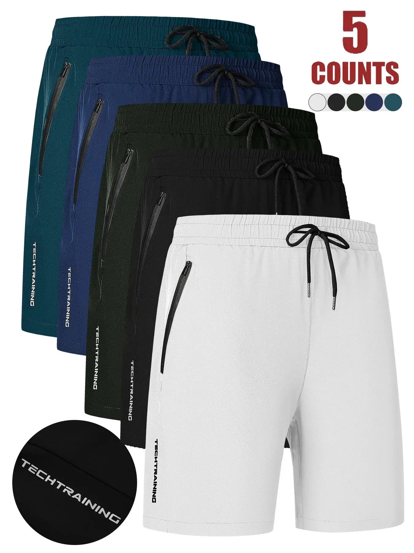 Short Homme 5-en-1 Multifonction Sport Natation Fitness Séchage Rapide Respirant Poches Zippées Cordon Ajustable Été Outdoor Plage Loisir – Short Premium Multifonction Sport | Mode Homme Sport Premium