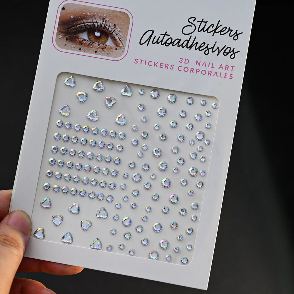 900 Strass Perle Visage 3/4/5mm – Stickers Autoadhésifs Waterproof | Bijoux Maquillage Mariage & Fête