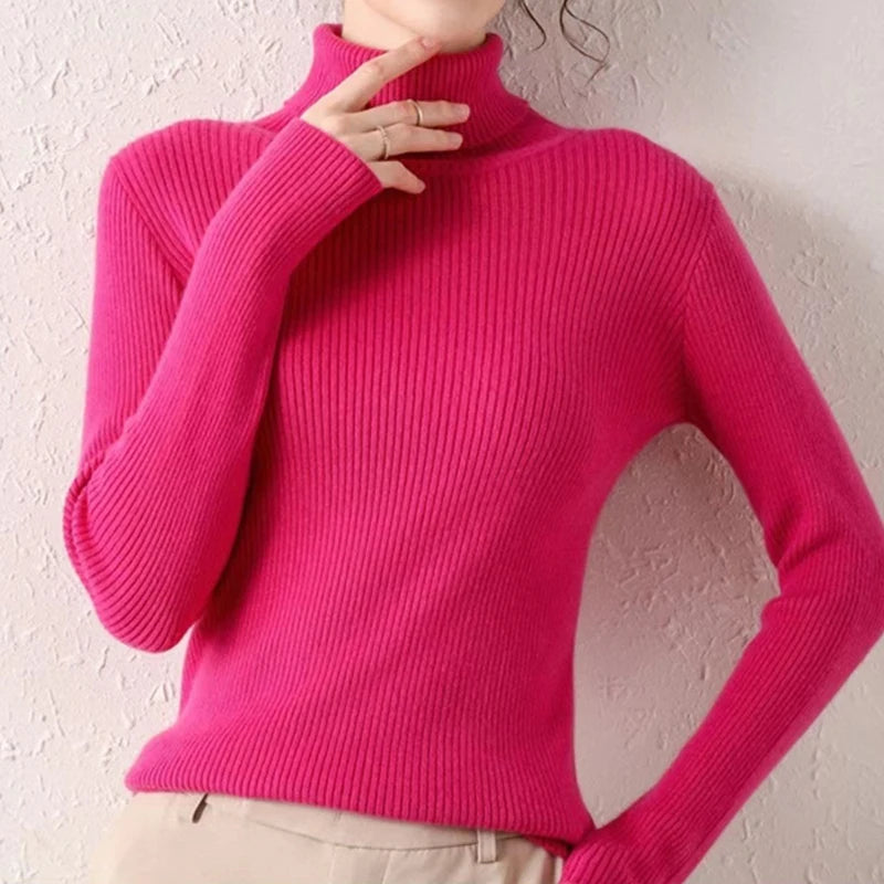 Pull Col Roulé Cachemire Ultra-Doux Femme - Tricot Basique Chic Automne Hiver | Heliar