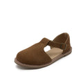 AIYUQI Sandales Cuir Véritable Retro Givré Baotou Romain 2026 – Hollow Flat Femme