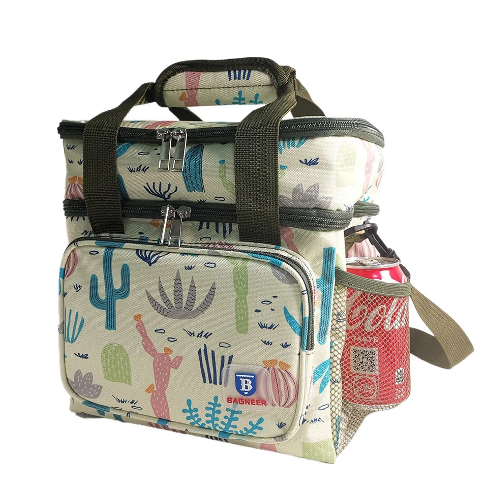 Sac Repas Isotherme – Lunch Bag Pique-Nique Camping Travail École Anti-Fuite Bandoulière