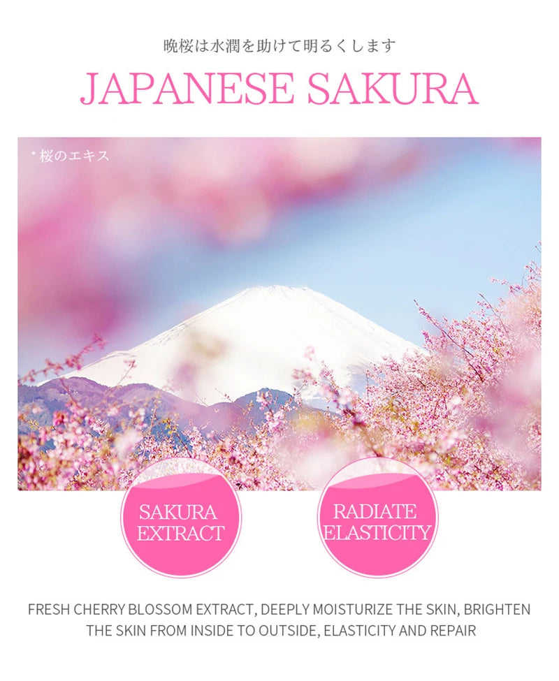 Kit Skincare Coréen LAIKOU Sakura – Nettoyant, Masque Yeux & Lèvres, Hydratation Intense | Routine Beauté K-Beauty Complète