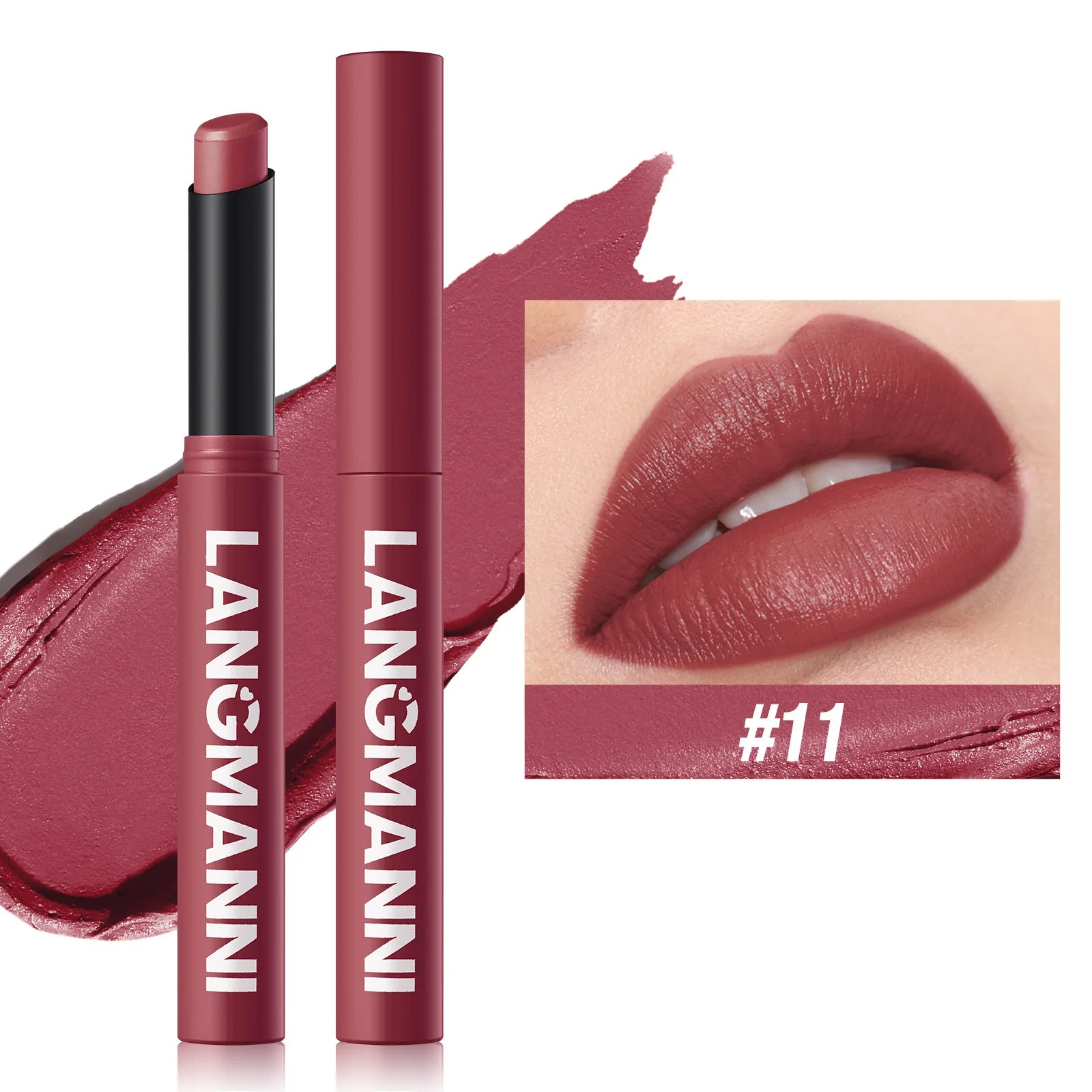 Crayon Lèvres Mat Waterproof 12 Couleurs – Longue Tenue Sans Transfert | Teinture Nude & Lip Stain