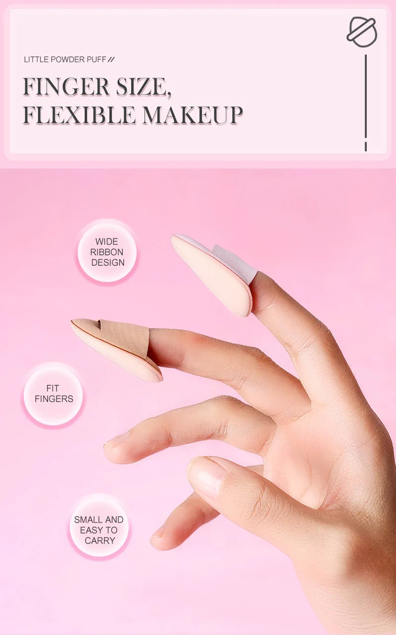 Mini Éponges Doigt Puff Maquillage – Lot 50 ou 100 Pcs | Fond de Teint & Correcteur Air Cushion Sec & Humide
