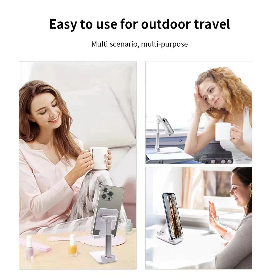 Support Téléphone & Tablette Bureau Pliable Réglable – Universel | Smartphone, iPad & PC