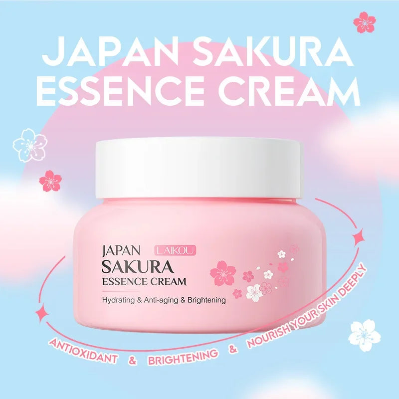 Crème Visage Sakura Laikou 60g – Fleur de Cerisier Hydratante Anti-Rides Anti-Âge Éclat