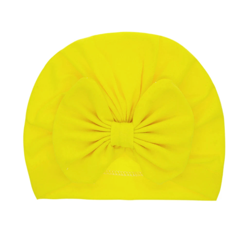 Bonnet Turban Bébé Fille Nœud Doux – Chapeau Nouveau-Né Toddler Printemps Automne