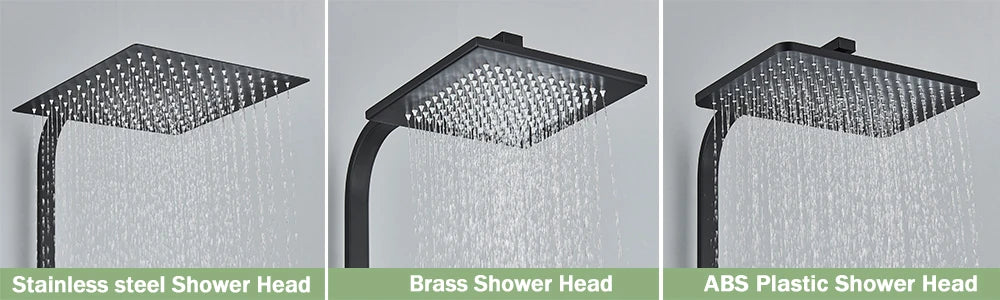 Rozin Ensemble Douche Pluie Mural Noir – Avec Bidet, Étagère & Bec Baignoire | Système Complet Laiton