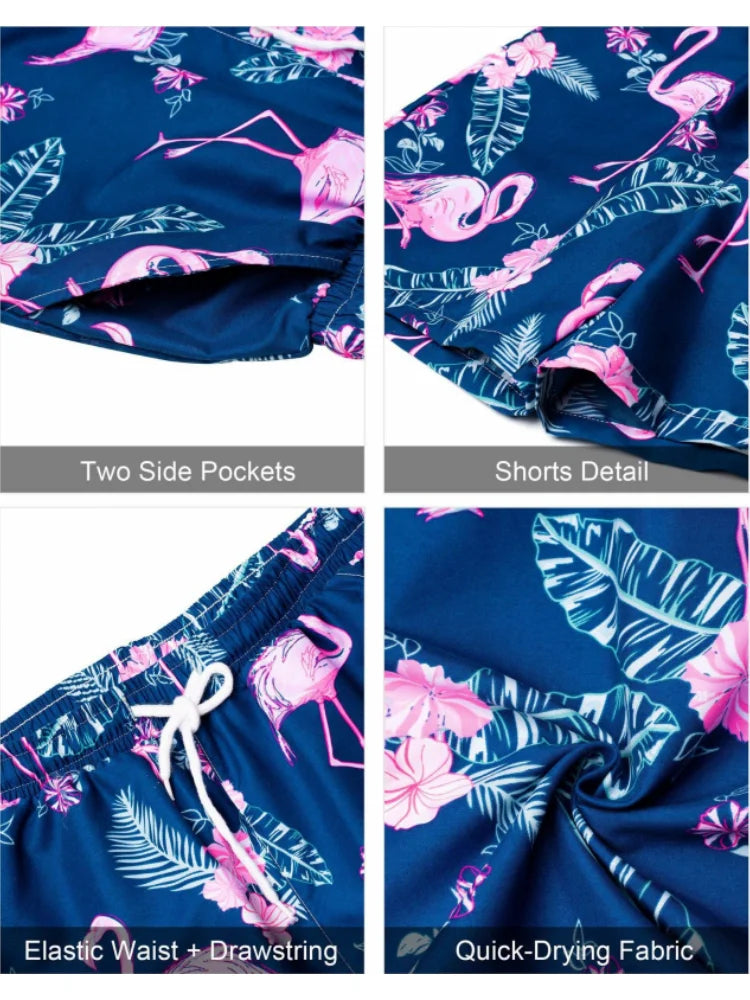 Ensemble 2 Pièces Homme Chemise Hawaïenne Manches Courtes + Short À Cordon Été Vacances Resort | Set Hawaii Premium