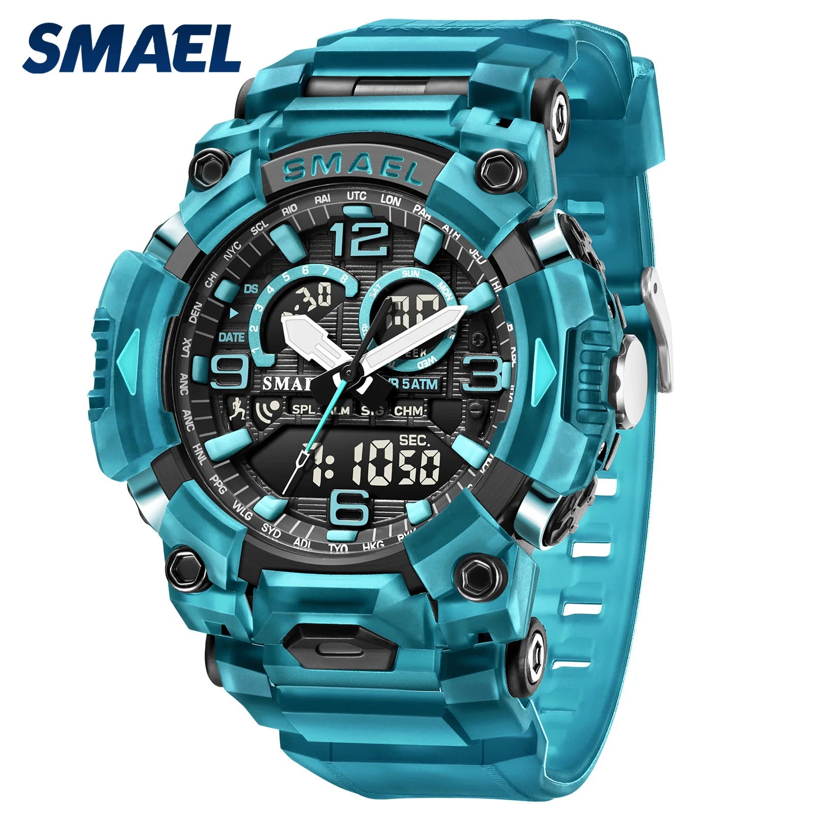 Montre Homme SMAEL 8099 Militaire Digital Sport – Étanche 50M LED Chronographe Antichoc