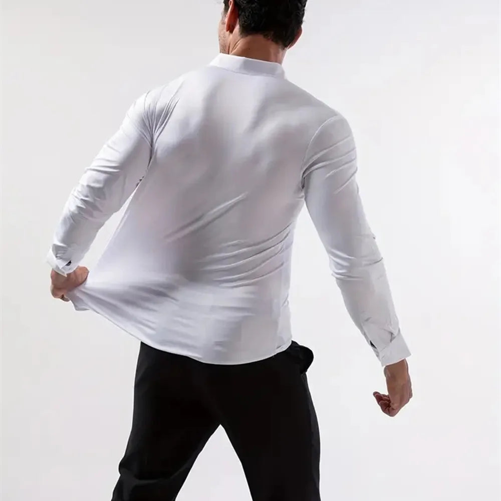 Chemise Habillée Homme Ultra-Stretch Manches Longues Anti-Froissé Douce Blanche Business Formel Élégante Confortable Intemporelle – Chemise Business Premium Ultra-Stretch Anti-Froissé Manches Longues Blanche | Mode Homme Business Formel Premium