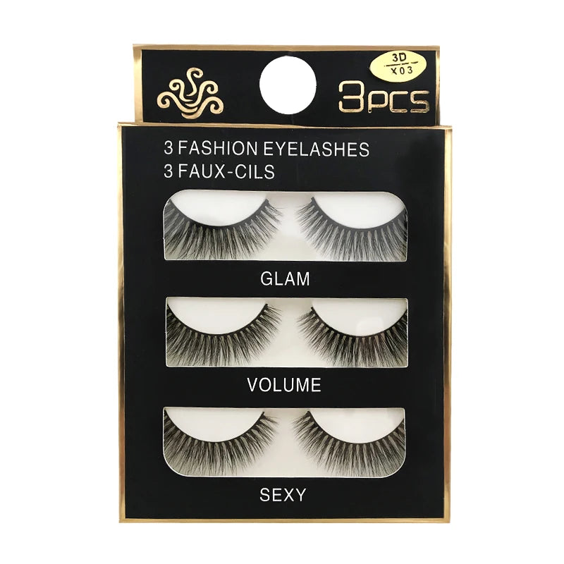 Lot 3 Paires Faux Cils 3D Vison SHIDISHANGPIN – 27 Styles Fluffy Wispy Épais | Cils Faux Faits Main Maquillage Yeux