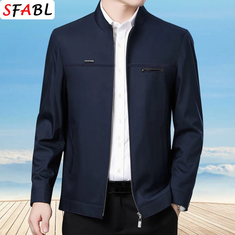 Blazer Homme Luxe Business Casual Zippé Uni Qualité Premium Bureau Manteau Printemps Automne Grande Taille 3XL – Veste Élégante Mode | Mode Homme Premium