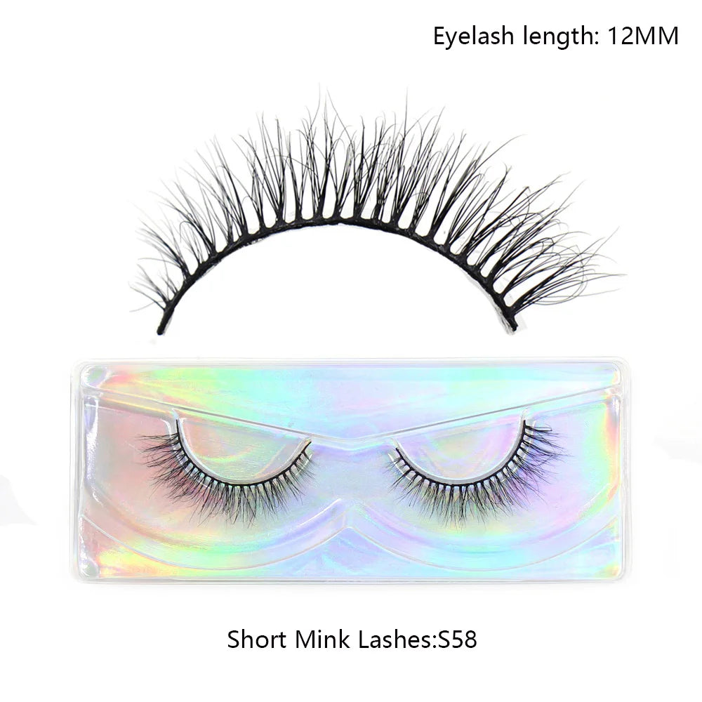 Faux Cils Naturels Courts Fluffy LEHUAMAO – Volume 12-15mm Wispy | Extension Cils Vison Maquillage