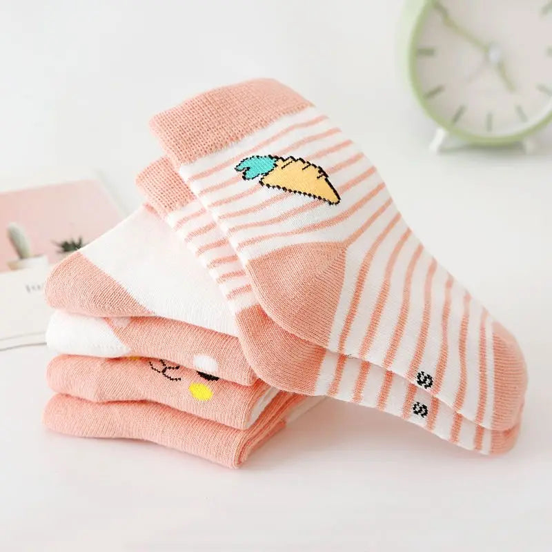 5er-Pack Kindersocken Baumwolle Tiermuster – Frühling Herbst Baby Jungen Mädchen 0-6 Jahre