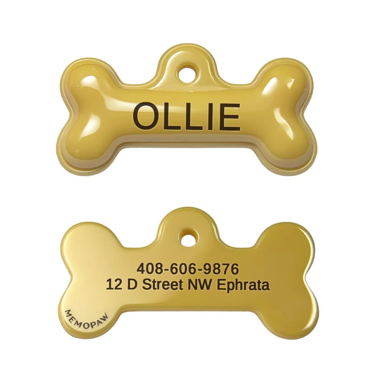 Plaque ID Personnalisée Chien & Chat Memopaw Cuivre Gravure Gratuite Anti-Perte – Médaillon Nom Collier | Accessoires Animaux