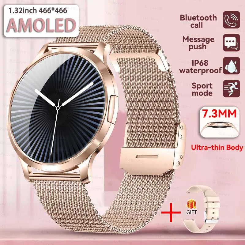 Smartwatch AMOLED 1.32" Unisexe 2025 – Cadran Personnalisable, Appels Bluetooth & Suivi Cardio | Sport & Fitness | Homme & Femme