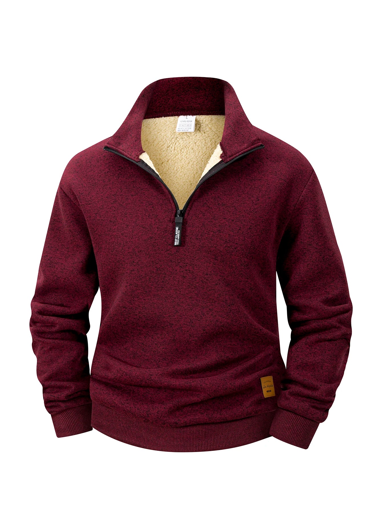 Sweatshirt Homme Polaire Intérieur Chaud Hiver Demi-Zip Col Montant Couleur Unie Outdoor Confortable | Pull Polaire Demi-Zip Premium