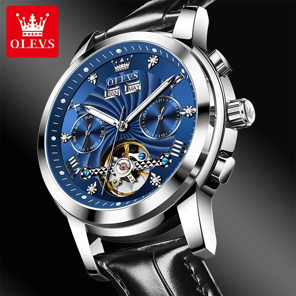 Montre Mécanique Automatique Luxe Homme OLEVS 7088 – Grand Cadran Lumineux Étanche Cadeau