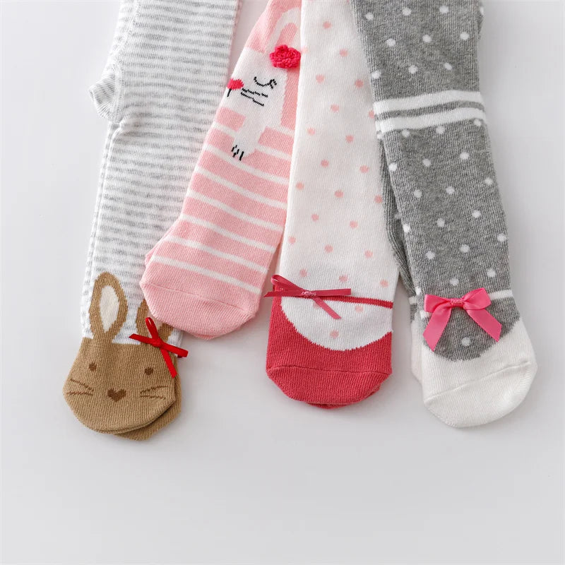 Collants Bébé Fille Coton Tricoté Imprimé – Bas Nourrisson Toddler Casual Printemps 0-12 Mois