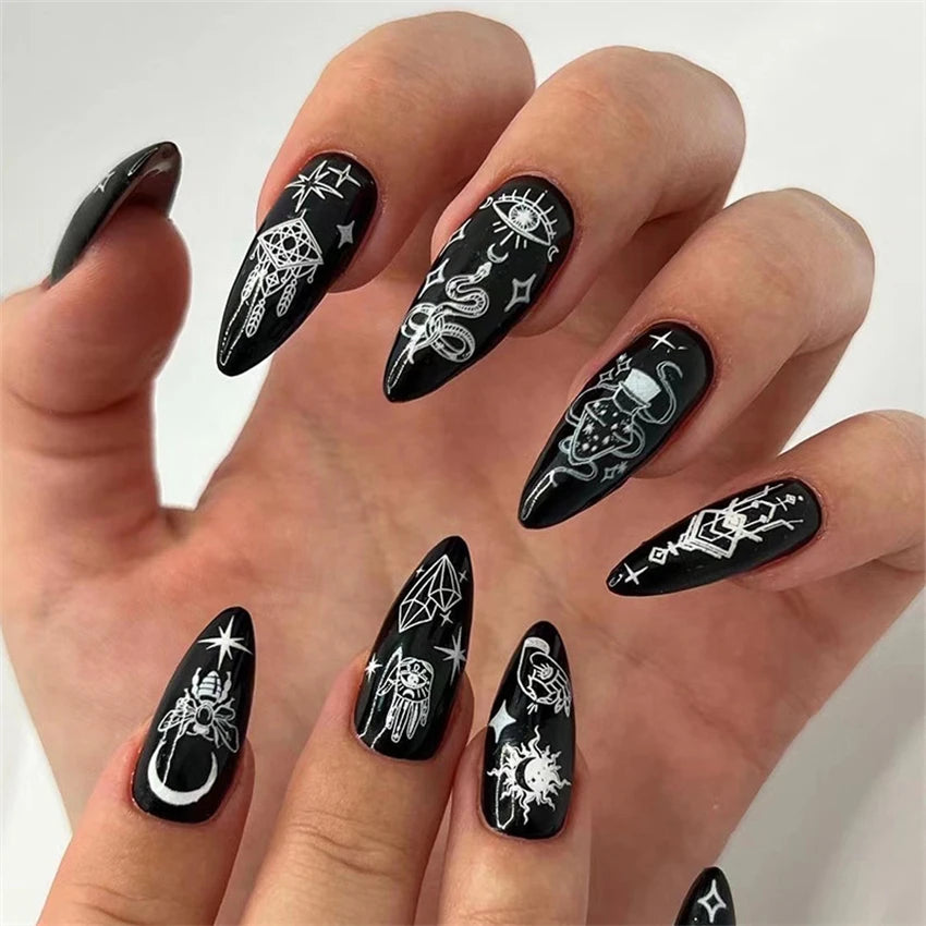 24 Faux Ongles Ballerina & Coffin Amovibles – Manucure Prête à Porter, Forme Amande & Coffin | Décoration Ongles Femme & Fille