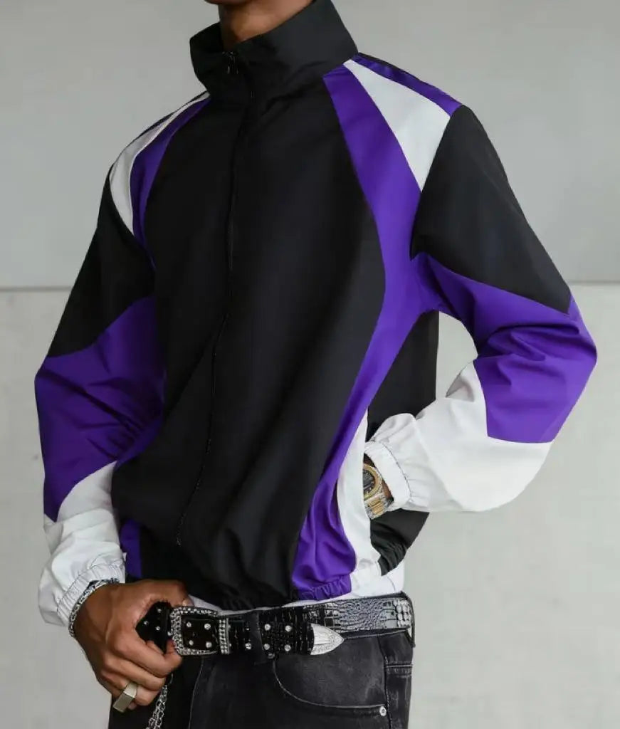 Veste Homme Color Block Légère Casual Voyage Coupe-Vent Résistante Tissu Premium Confortable Tendance | Veste Color Block Légère Premium