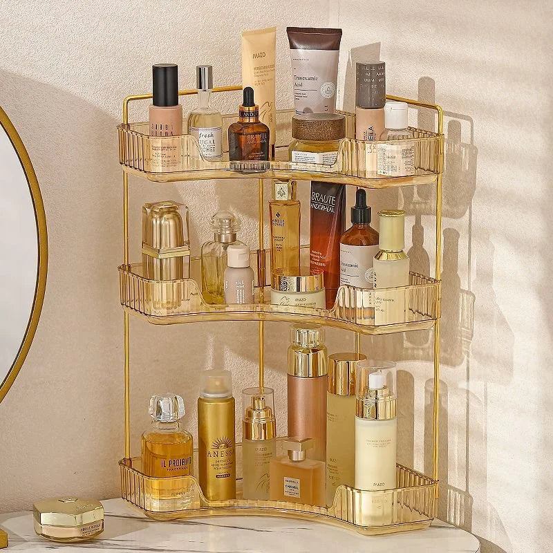 Étagère d’Angle Organisateur Salle de Bain – Rangement Maquillage, Skincare & Cuisine | Support Cosmétiques Bureau