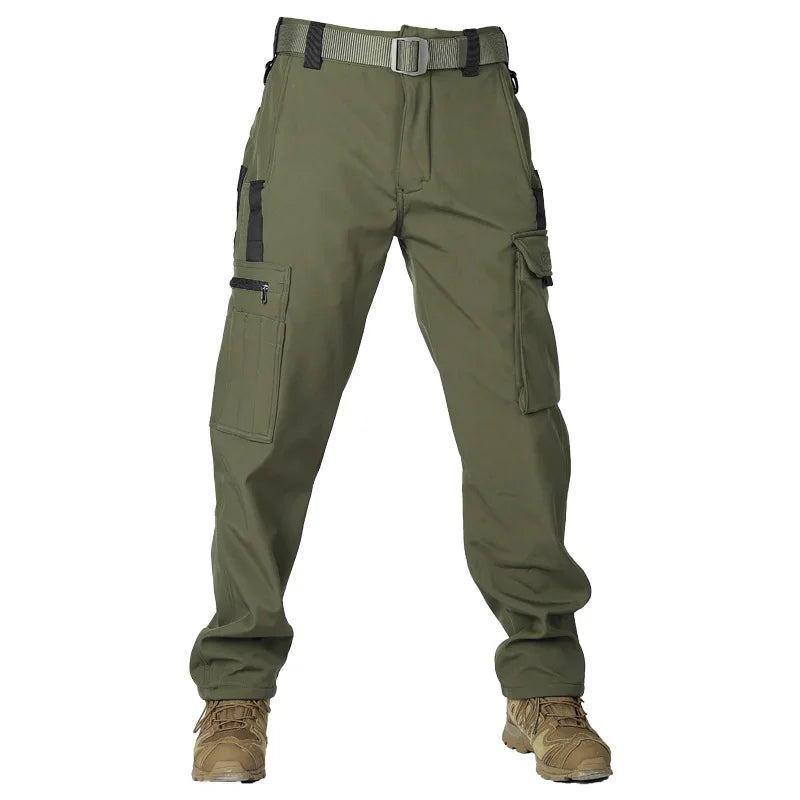 Herren Taktische Fleece Softshell Cargohose Multipocket Outdoor Wandern Sport Militär Warm Herbst Winter Arbeit – Premium Tactical Hose Allrounder | Outdoor Mode Premium Herren