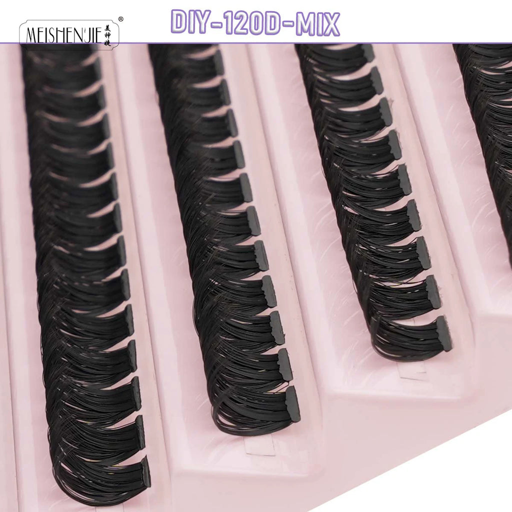 Kit Extension Cils DIY 160-200 Pcs – Cils Individuels Cluster avec Colle & Scellant | Faux Cils Maquillage