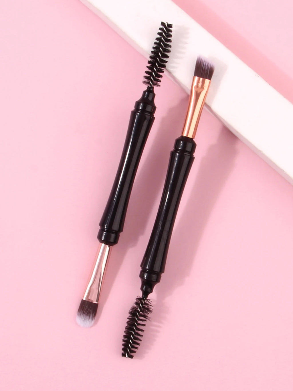 Mini Pinceau Double Embout Fards & Eyeliner – Couvercle Anti-Poussière | Microbrush Cils & Sourcils Portable