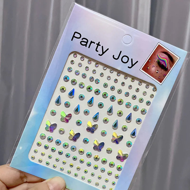 Stickers Strass Visage Jetables – Diamants Acryliques Crystal Larme & Yeux | Maquillage Scène & Festival