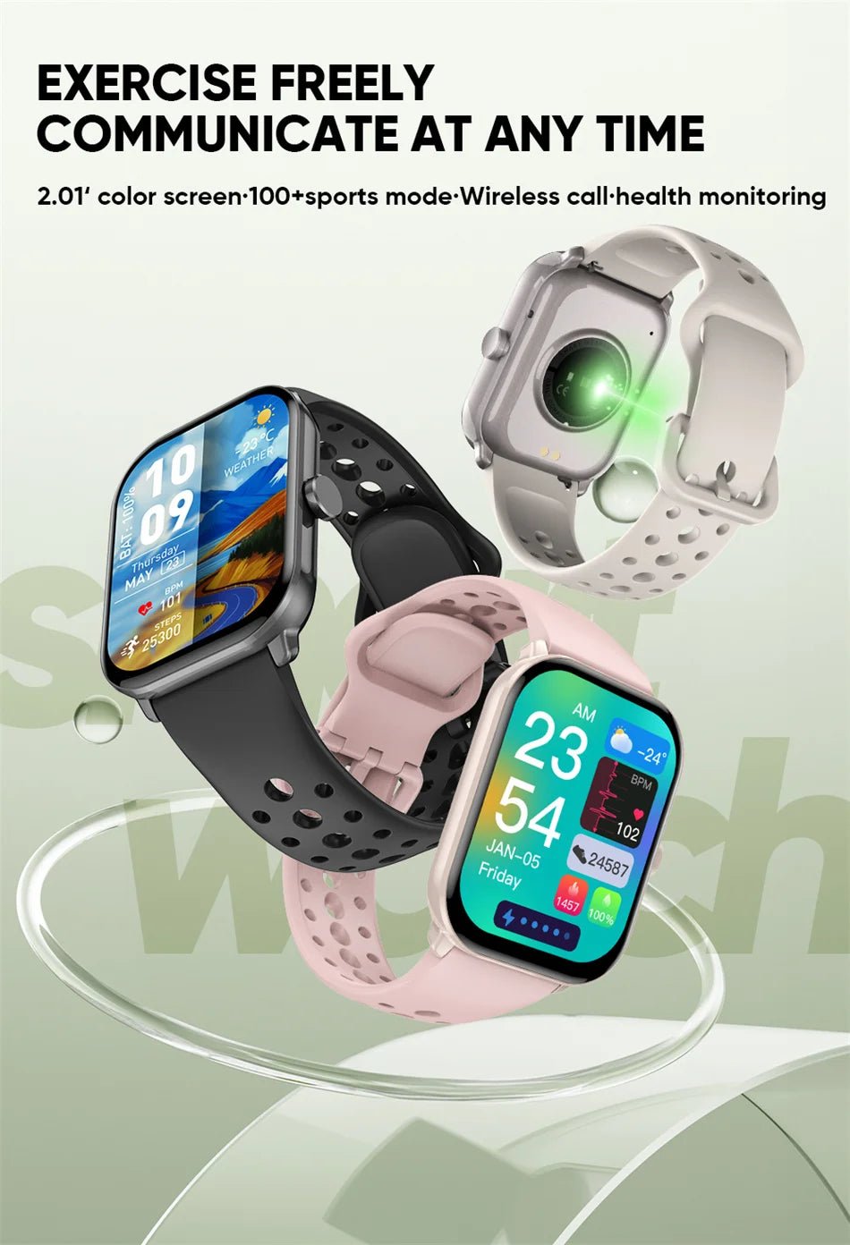 Montre Connectée Unisexe Écran AMOLED – GPS, Appels Bluetooth & Suivi Cardio | Étanche | Sport & Fitness | Android & iOS