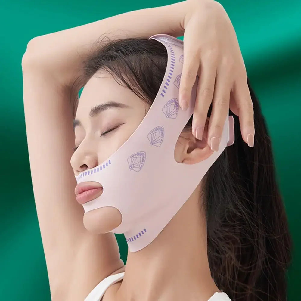 Bandage Lifting Visage V-Line – Masque Affinant Menton & Joues Anti-Rides | Soin Nuit Sculptant