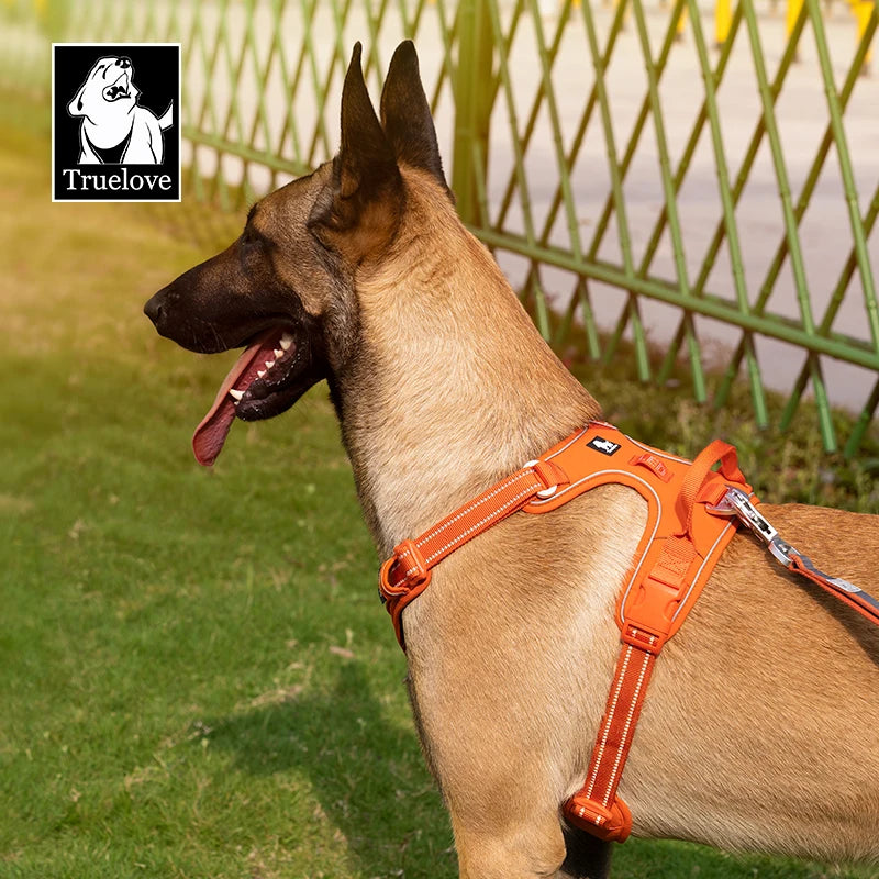 Hundegeschirr TRUE LOVE Anti-Zug Nylon Reflektierend Verstellbar – Bequem Einfaches Anlegen Alle Größen | Truelove TLH5654