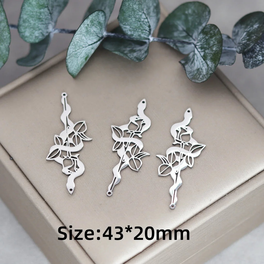 Lot 3 Breloques Animaux Acier Titane DIY – Renard, Lapin, Chat, Cygne, Dragon, Serpent & Plus | Pendentifs Bijoux Fait Main Bracelet & Collier
